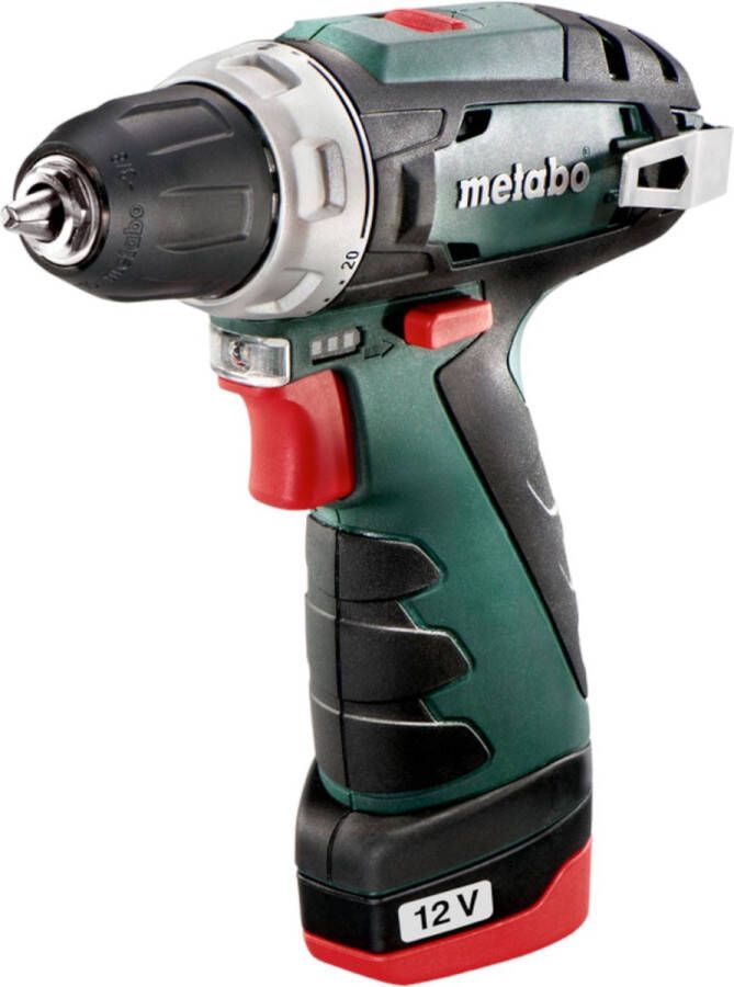 Metabo POWERMAXX BS BASIC 12 Volt Accu-schroefboormachine 2.0 Ah Li-ion Incl. 2 accus Incl. lader Incl. koffer 600984500