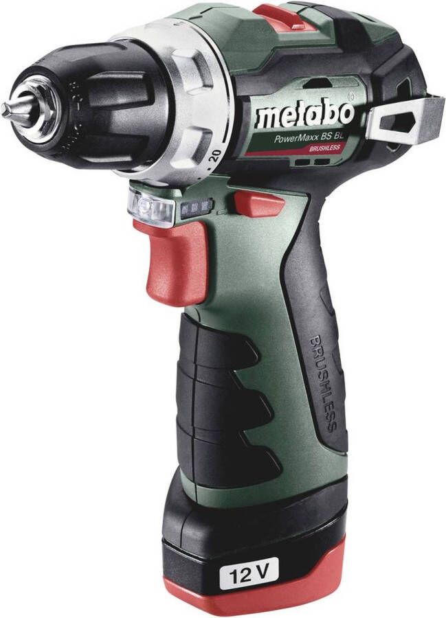 Metabo PowerMaxx BS BL 601721500 Accu-schroefboormachine 12 V 2 Ah Li-ion Incl. 2 accus