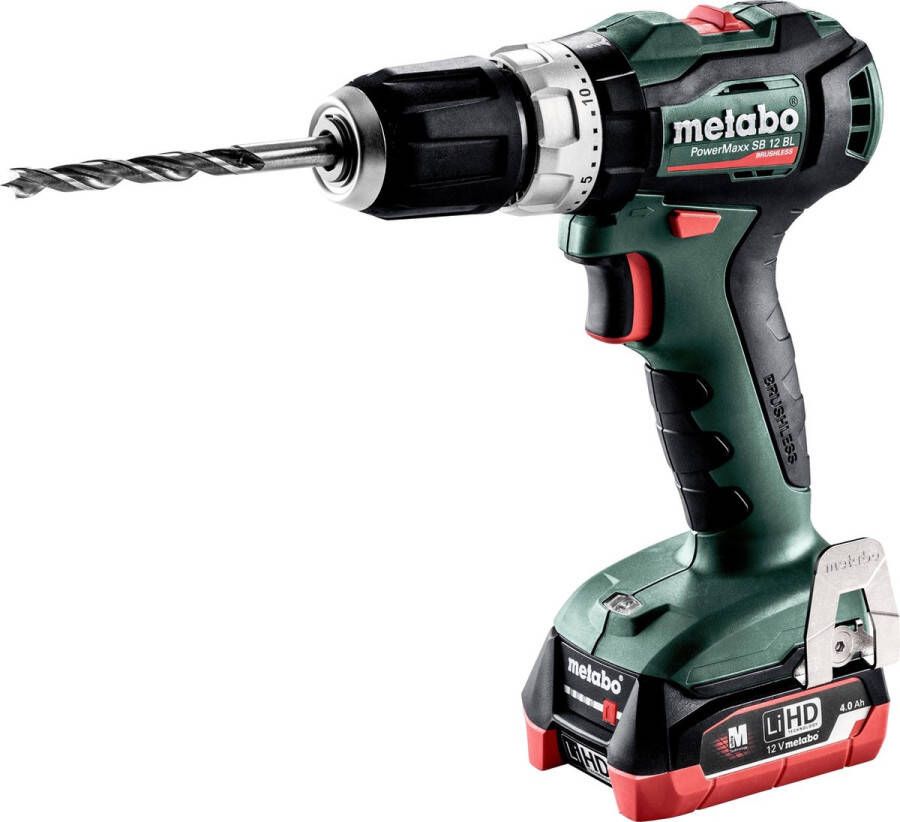 Metabo PowerMaxx SB 12 BL 12V Li-HD accu klopboor- schroefmachine set (2x 4 0Ah accu) in koffer koolborstelloos