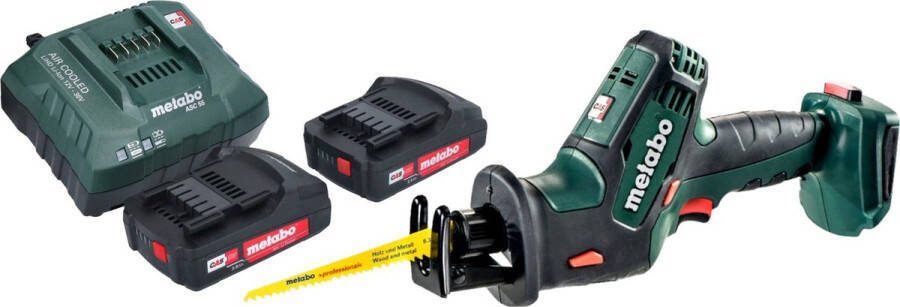 Metabo SSE 18 LTX Compacte accu reciprozaag 18 V 13 mm + 2x accu 2.0 Ah + lader