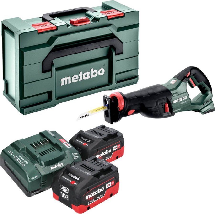 Metabo SSEP 18 LT accu reciprozaag 18 V 32 mm + 2x LiHD accu 10.0 Ah + lader + x