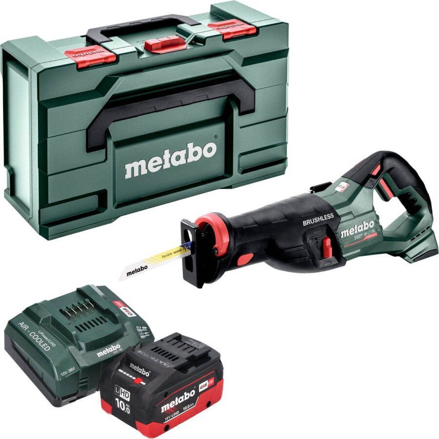 Metabo SSEP 18 LT BL accu reciprozaag 18 V 32 mm borstelloos + 1x LiHD accu 10.0 Ah + lader + x
