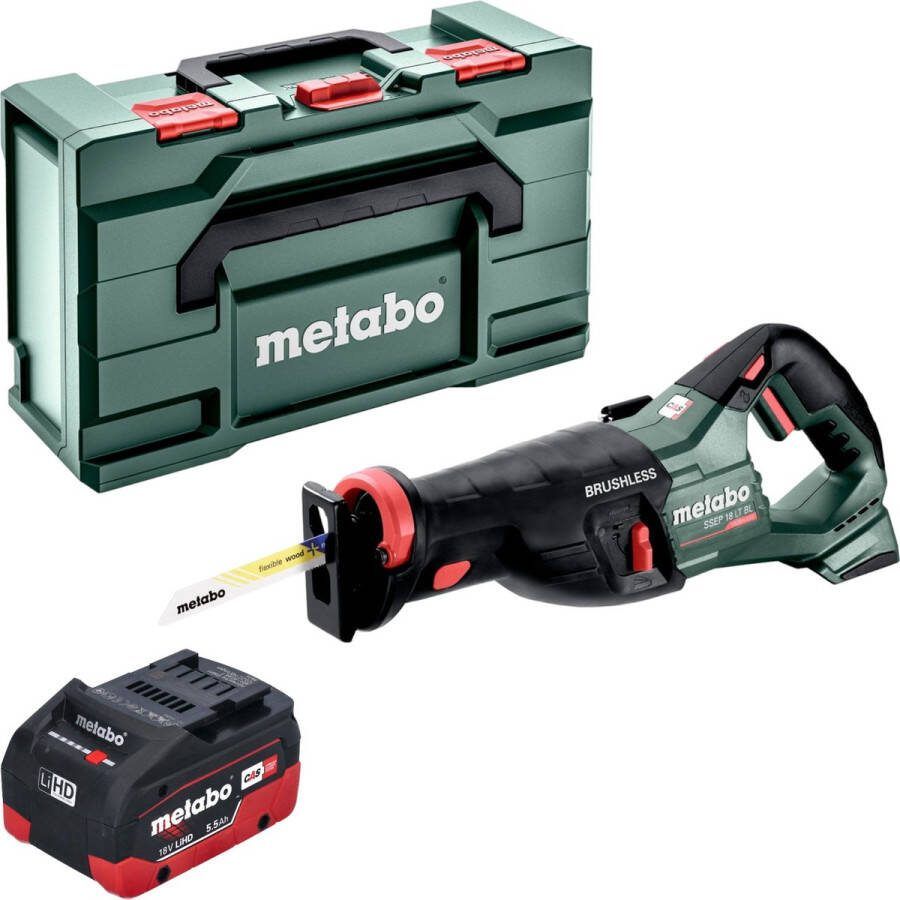 Metabo SSEP 18 LT BL accu reciprozaag 18 V 32 mm borstelloos + 1x LiHD accu 5 Ah + x zonder lader