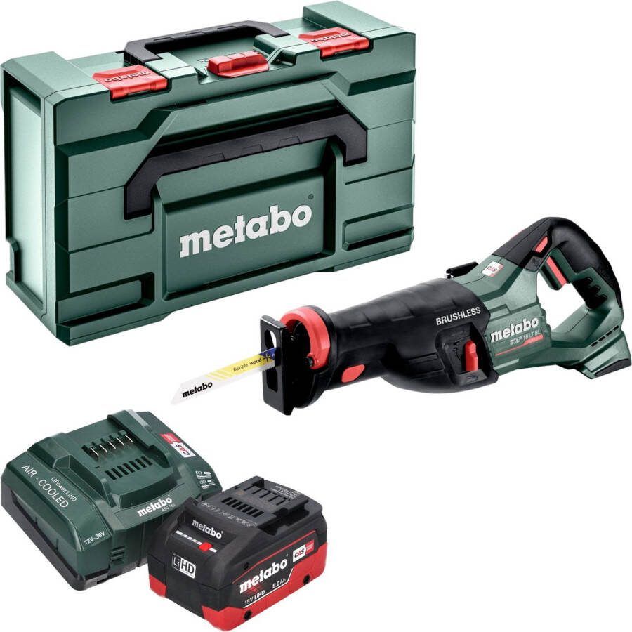 Metabo SSEP 18 LT BL accu reciprozaag 18 V 32 mm borstelloos + 1x LiHD accu 8.0 Ah + lader + x