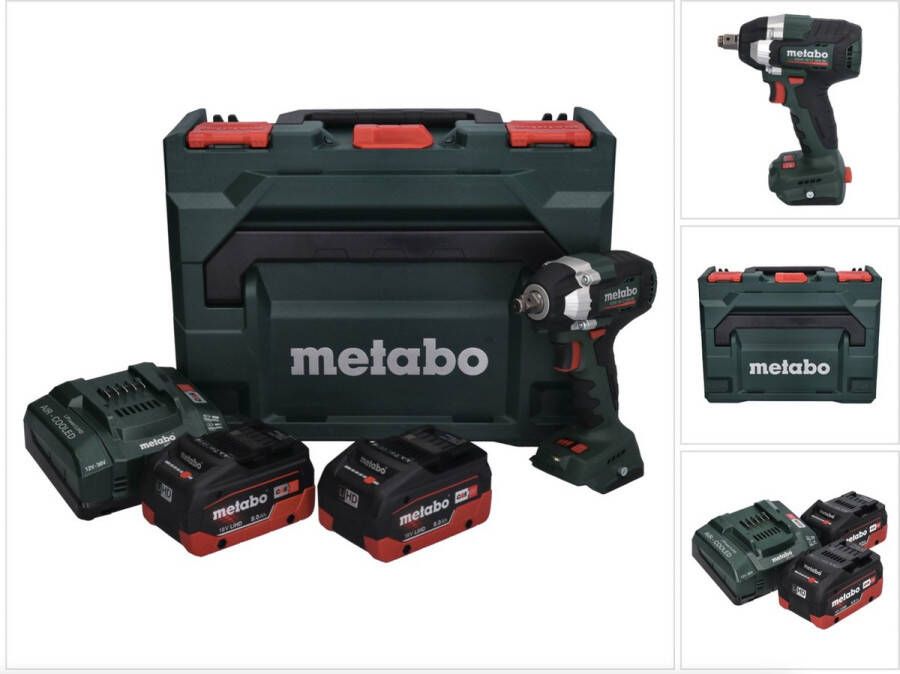 Metabo SSW 18 LT 300 BL accu-slagmoersleutel 18 V 300 Nm borstelloos + 2x oplaadbare accu 8.0 Ah + lader + X