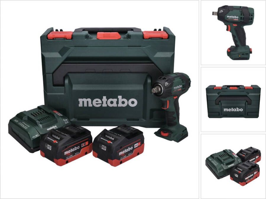 Metabo SSW 18 LTX 300 BL accu-slagmoersleutel 18 V 300 Nm 1 2 borstelloos + 2x oplaadbare accu 8.0 Ah + lader + X