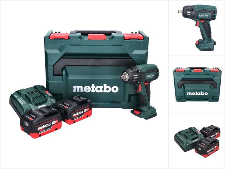 Metabo SSW 18 LTX 400 BL accu-slagmoersleutel 18 V 400 Nm 1 2 borstelloos + 2x oplaadbare accu 8.0 Ah + lader + X