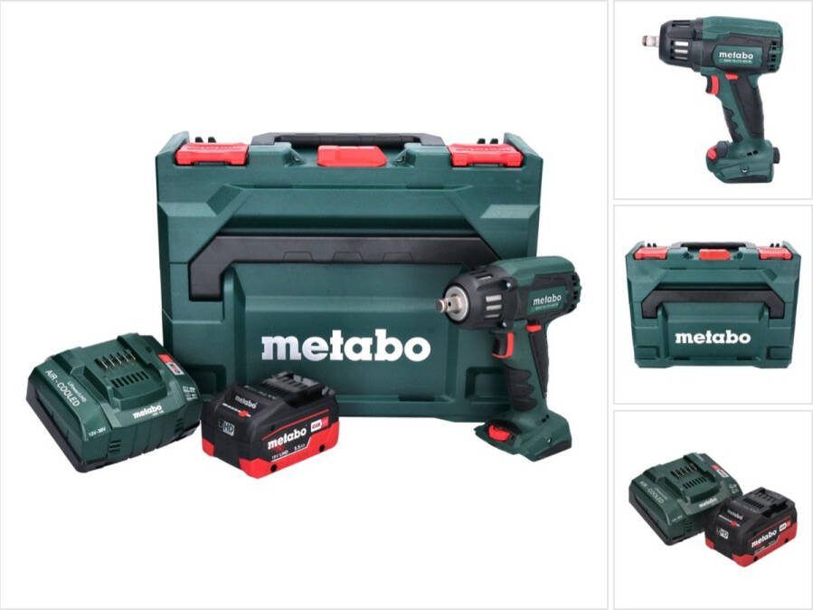 Metabo SSW 18 LTX 400 BL accuslagmoersleutel 18 V 400 Nm 1 2 borstelloos + 1x oplaadbare accu 5 Ah + lader + X