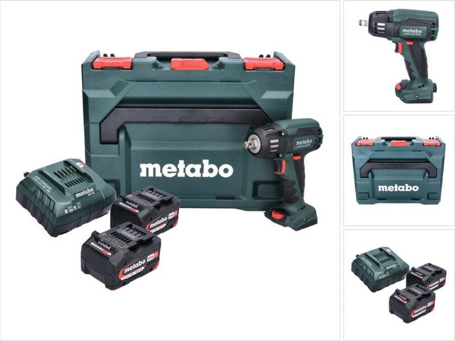 Metabo SSW 18 LTX 400 BL accuslagmoersleutel 18 V 400 Nm 1 2 borstelloos + 2x oplaadbare accu 4.0 Ah + lader + X