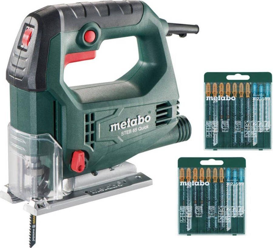 Metabo STEB 65 QUICK SET Decoupeerzaag incl. 20 zaagbladen in koffer 450W D-greep variabel