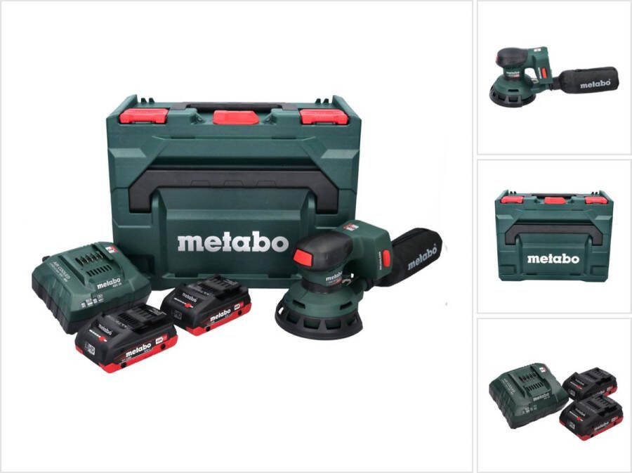 Metabo SXA 18 LTX 125 BL accu excenterschuurmachine 18 V 125 mm borstelloos + 2x accu 4.0 Ah + lader + X
