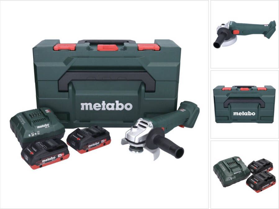 Metabo W 18 7-125 Accuslijper 18 V 125 mm + 2x accu 4.0 Ah + lader + X