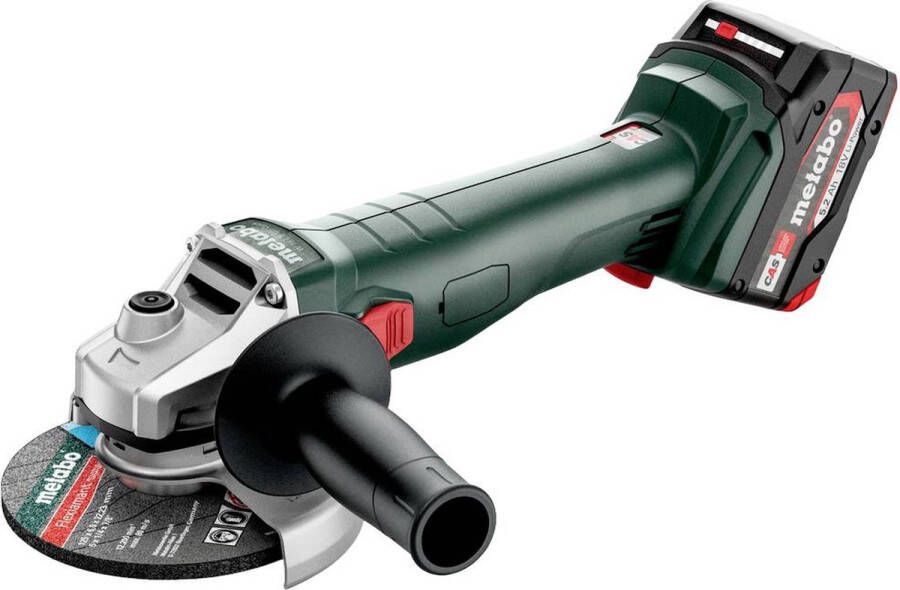 Metabo W 18 L 9-125 602249650 Haakse accuslijper 125 mm 18 V 5.2 Ah