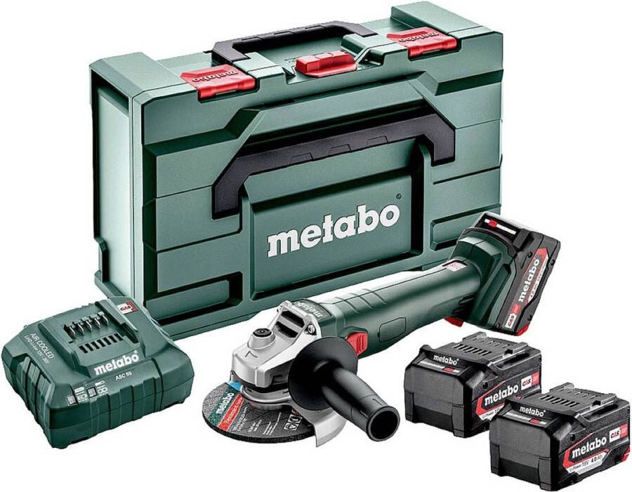 Metabo W 18 L 9-125 602249960 Haakse accuslijper 125 mm 18 V 4.0 Ah