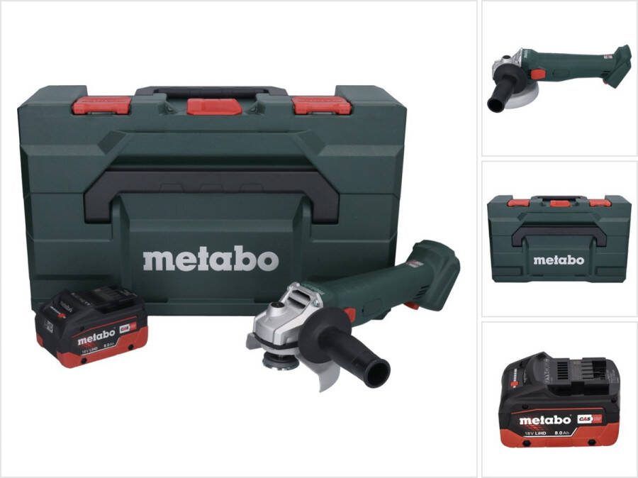 Metabo W 18 L 9-125 Accuslijper 18 V 125 mm + 1x accu 8.0 Ah + X zonder lader