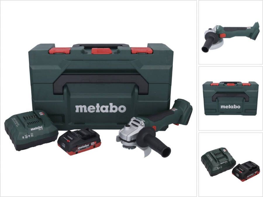 Metabo W 18 L BL 9-125 Snoerloze haakse slijper 18 V 125 mm borstelloos + 1x accu 4.0 Ah + lader + X