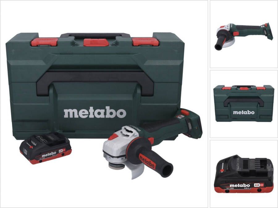 Metabo WB 18 LT BL 11-125 Quick accu haakse slijper 18 V 125 mm borstelloos + 1x accu 4.0 Ah + X zonder lader