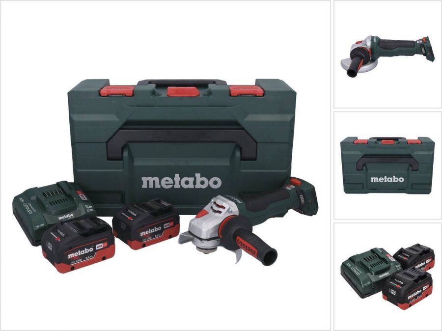 Metabo WPBA 18 LTX BL 15-125 Quick DS accu haakse slijper 18 V 125 mm borstelloos + 2x accu 8.0 Ah + lader + X