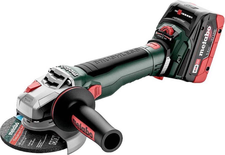 Metabo WVB 18 LT BL 11-125 613057660 Haakse accuslijper 125 mm 18 V 5.5 Ah