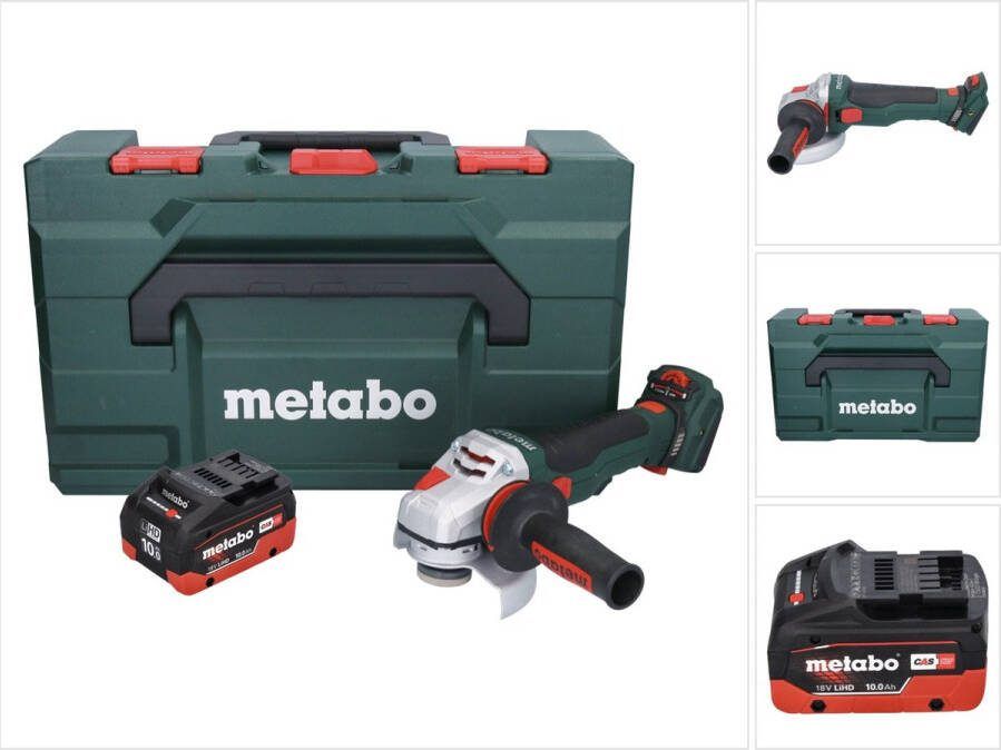 Metabo WVB 18 LTX BL 15-125 Quick accu haakse slijper 18 V 125 mm borstelloos + 1x oplaadbare accu 10.0 Ah + X zonder lader