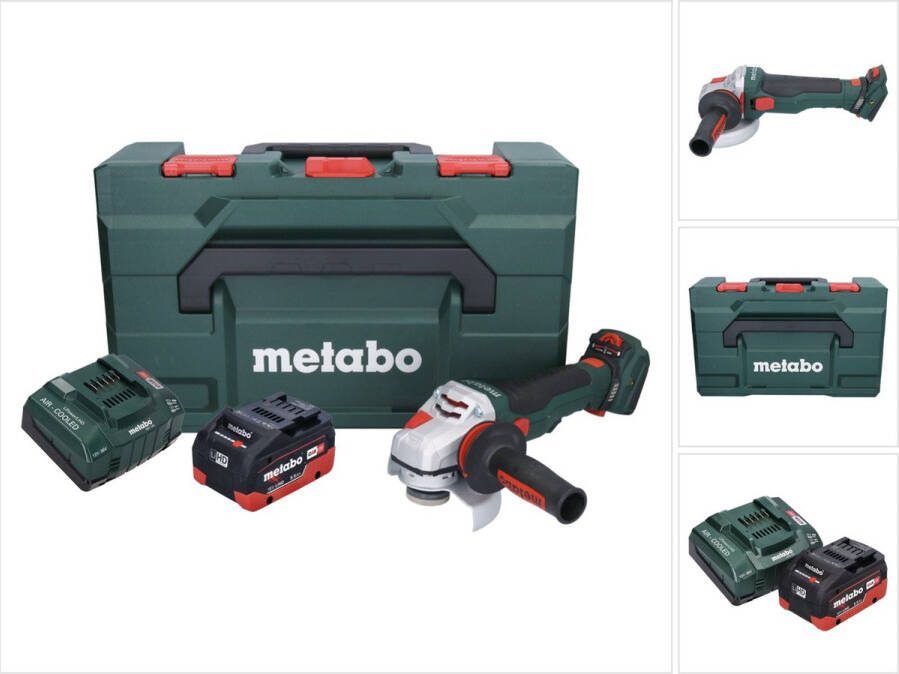 Metabo WVB 18 LTX BL 15-125 Quick accu haakse slijper 18 V 125 mm borstelloos + 1x oplaadbare accu 5 Ah + lader + X