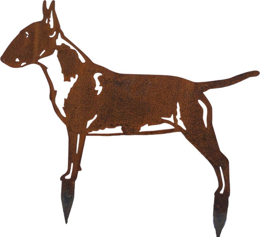 Metal-animal bull terrier tuinbeeld cortenstaal NL Fabrikaat 58x78 cm