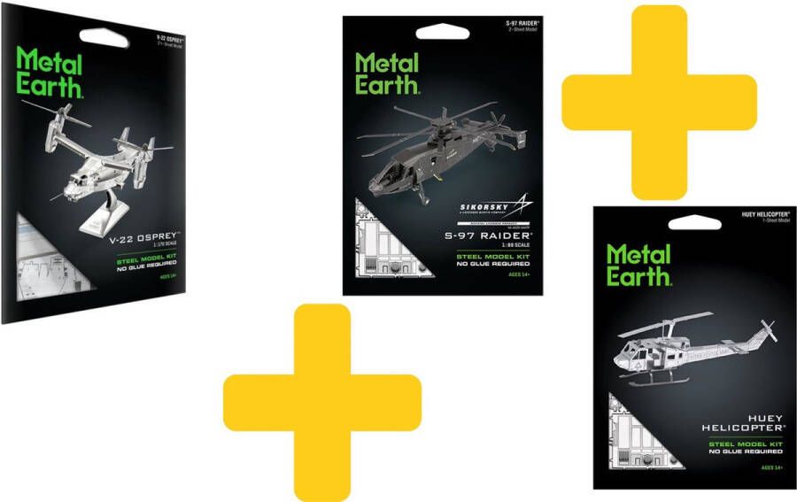 Metal earth modelbouw voordeelpakket Helikopters set van 3