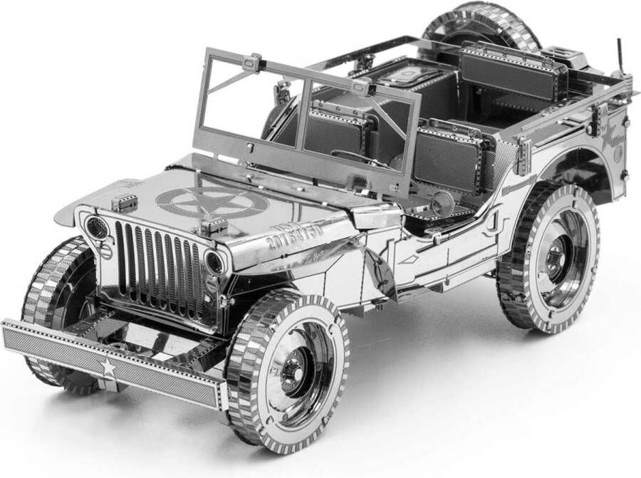 Metal earth Modelbouwset Willy's Overland Jeep Staal Zilver 2-delig