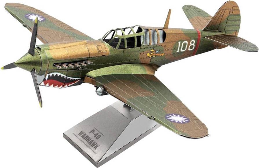 Metal earth Modelbouwset P-40 Warhawk Staal Zilver koper 2-delig