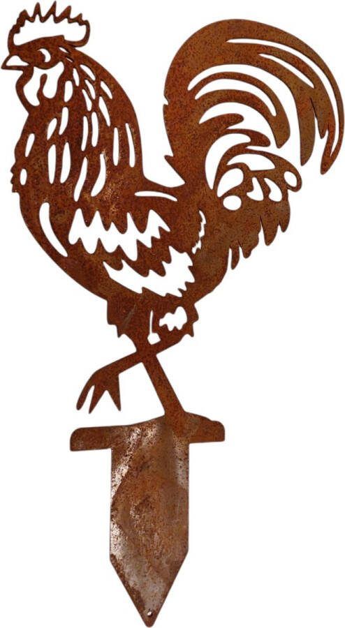 Rusty friends Metalendier Tuinbeeld -Haan Cortenstaal NL Fabrikaat
