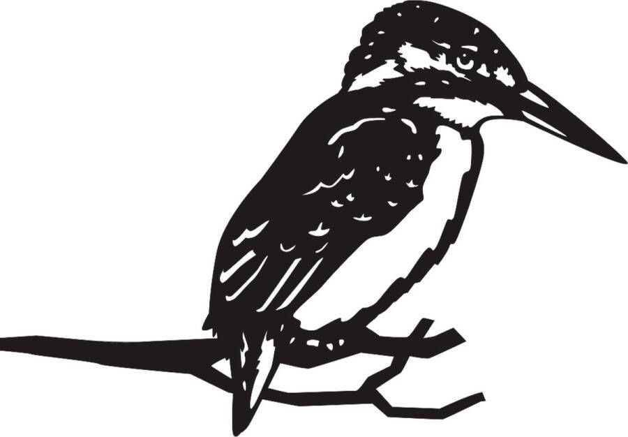 Metalendier Tuinbeeld Ijsvogel zwart gecoat NL fabrikaat