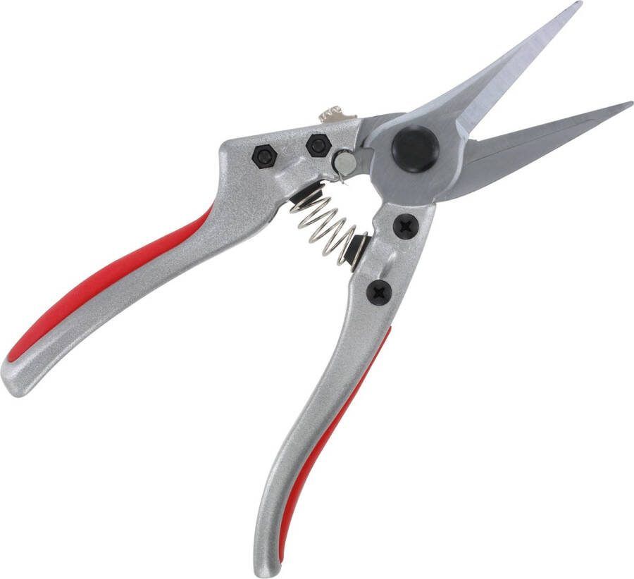 Metallo Ergonomische Snoeischaar Aluminium Uniek Ontgrendelsysteem 205 mm Rood grijs