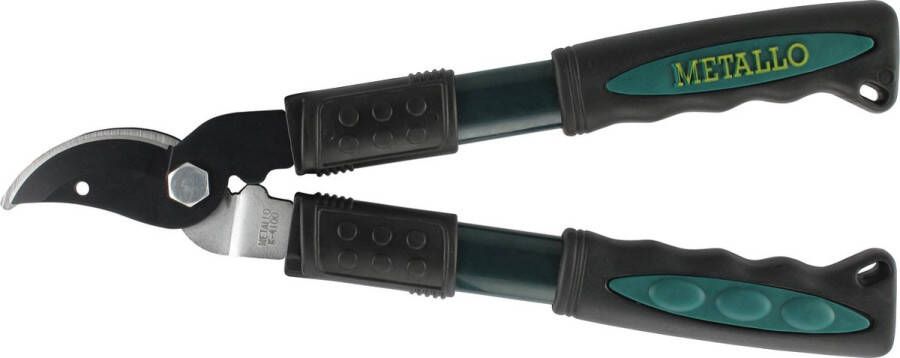 Metallo Mini Takkenschaar Gebogen Papegaaibek Antislip Greep Teflon Blad Lichtgewicht Aluminium 395 mm Groen