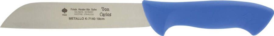 Metallo Professioneel Koksmes Ergonomisch Handvat Antislip Grip 180 mm Lemmet Blauw