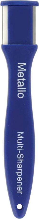 Metallo Tweezijdige Messenslijper Ergonomisch Antislip Blauw