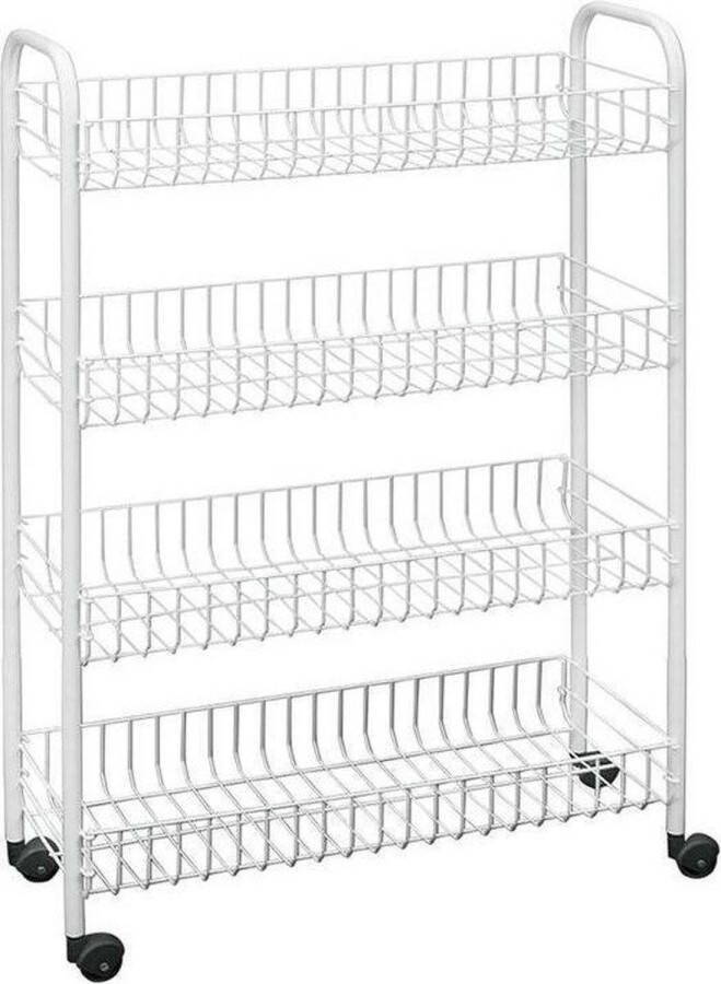 Metaltex Badkamer- keukentrolley Snello 84x56cm Staal Wit