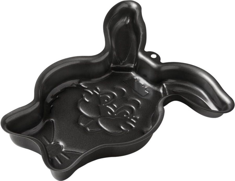 Metaltex Bakvorm Konijn Cakevorm PFAS vrije anti-aanbaklaag Non-stick coating Carbonstaal Zwart 33 x 27 x 4 cm