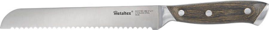 Metaltex Broodmes Houten greep Lemmet 22 cm Gehele mes 33 cm Heritage lijn