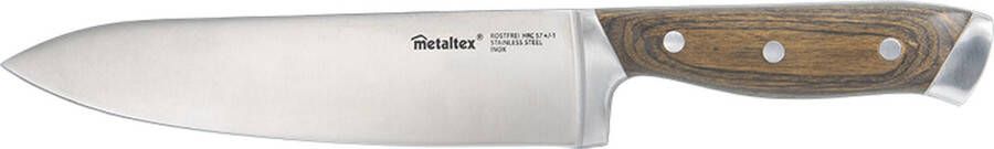 Metaltex Heritage Koksmes met houten greep Gehele mes 34cm Lemmet 22 cm