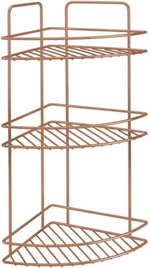 Metaltex -Doucherek-hoek-3-laags-koperkleurig