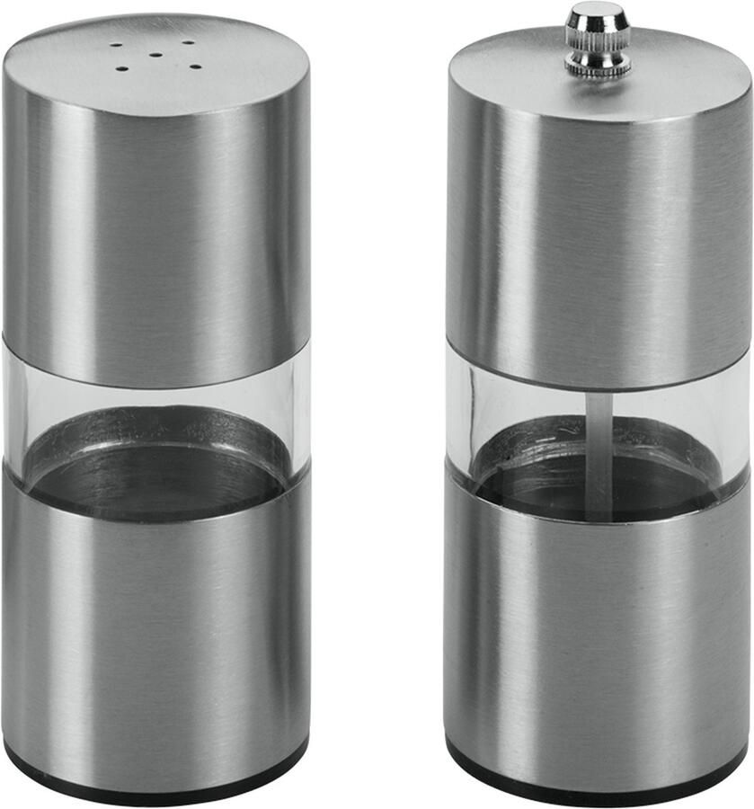 Metaltex Peper- en zoutmolen RVS Acryl 14 cm hoog hervulbaar handig in gebruik Verstelbaar keramisch mechanisme
