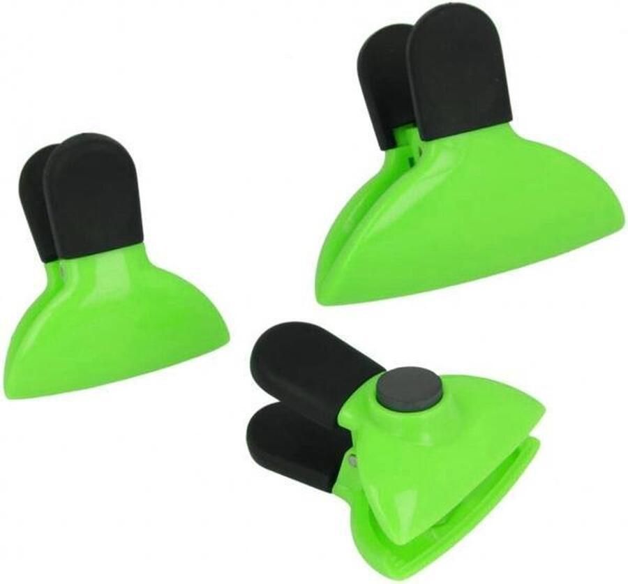 Metaltex Vershoudclips 2 X 6 Cm Zwart groen 3 Stuks