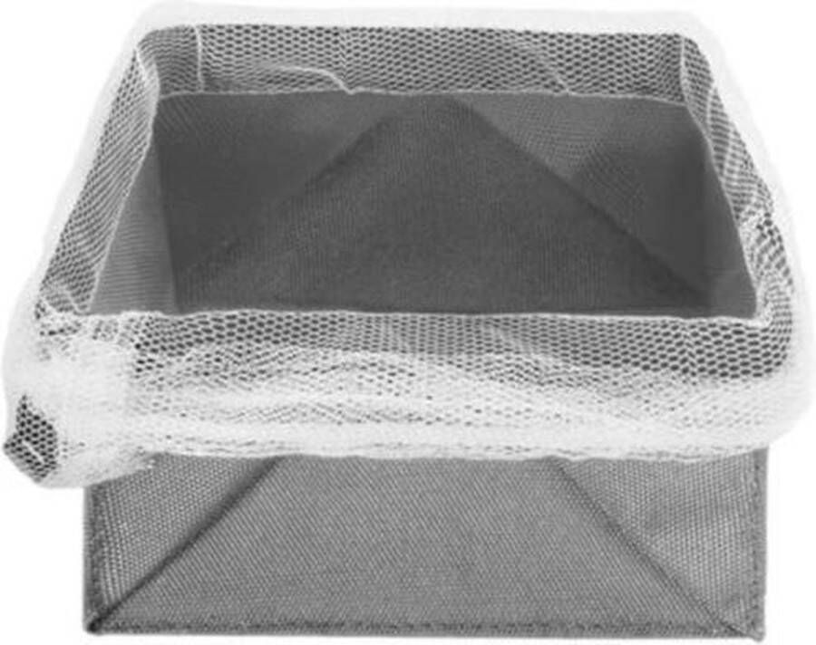 Metaltex Opbergmand Opvouwbaar 12 X 12 Cm Polyester Grijs wit