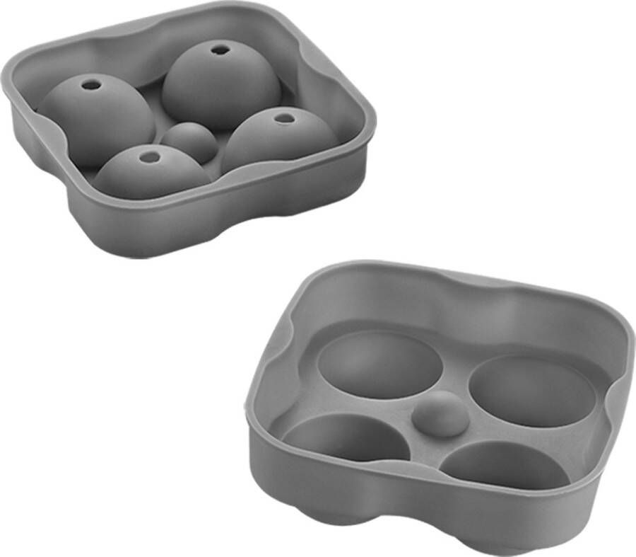 Metaltex Set van 2 IJsblokvormen IJsblokballen 4 ronde ijsblokjes silicone 4 5cm vaatwasbestendig gebruik voor cocktails whisky en gin
