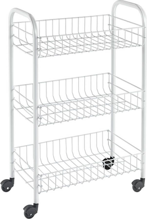 Tomado Metaltex Tomado Metaltex Siena opbergtrolley 3 manden Zilver