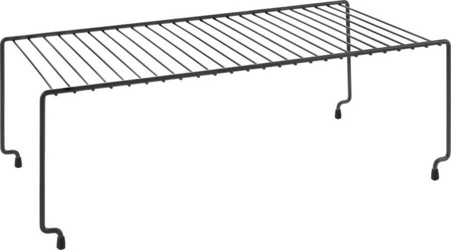 Metaltex Tomado Stabiele stapelbare opberger Brooklyn 47x23cm Zwart anti-slip Voor borden schaaltjes en kopjes Sterk Video