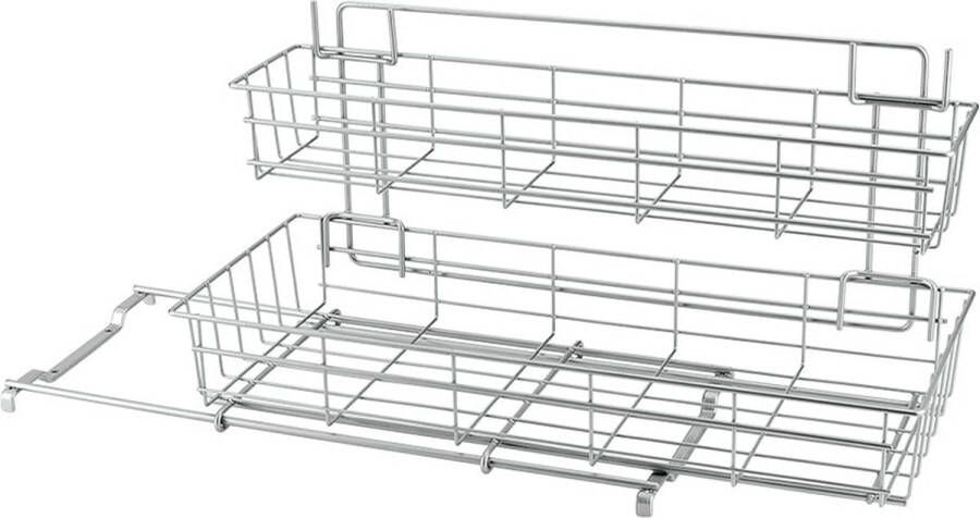 Metaltex Tomado Uitschuifbaar rek voor onder de gootsteen Limpio Incl. montagemateriaal Grijs 20x50x28cm