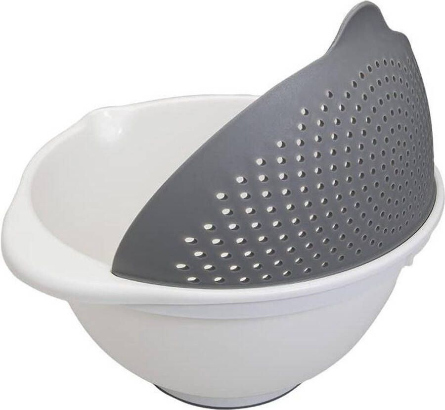 Metaltex Tomado Vergiet en kom 2-in-1 25 Cm inhoud 3 5 Liter Wit grijs