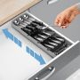 Metaltex Tomado Verstelbare bestekbak UniFit Grijs 90 stukken servies Sorteervakken Verstelbaar & Uitschuifbaar van 40 tot 49 cm Video - Thumbnail 1
