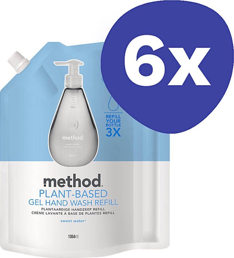 Method Handzeep Refill Sweet Water (6x 1L)